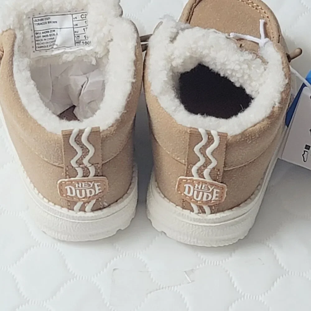 NWT Hey Dude Lil Dude Cozy Tobacco Brown Toddler Boots 44269-2DM Size C2